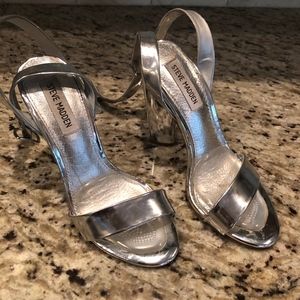 Steve Madden Shoes - Steve Madden 5in Silver Treasure Strappy Heel Sz7M Steve Madden Shoes - Steve Madden 5in Silver Treasure Strappy Heel Sz7M
